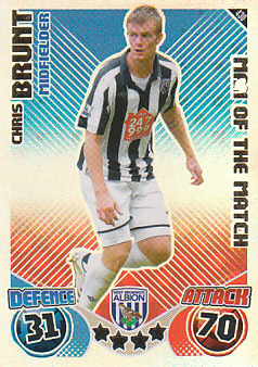 Chris Brunt West Bromwich Albion 2010/11 Topps Match Attax Man of the Match #430